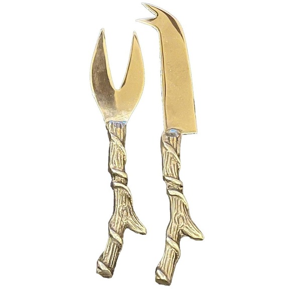 Blacksmith Made Cheese Knife / Fork- Set of two- Hand forged- Stainless Steel
